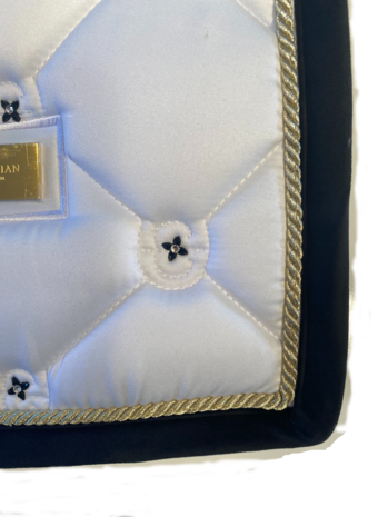 behang val Installeren Wit zadeldekje Swarovski Velvet black gold - JUDI frontriemen en  hoofdstellen met Swarovski